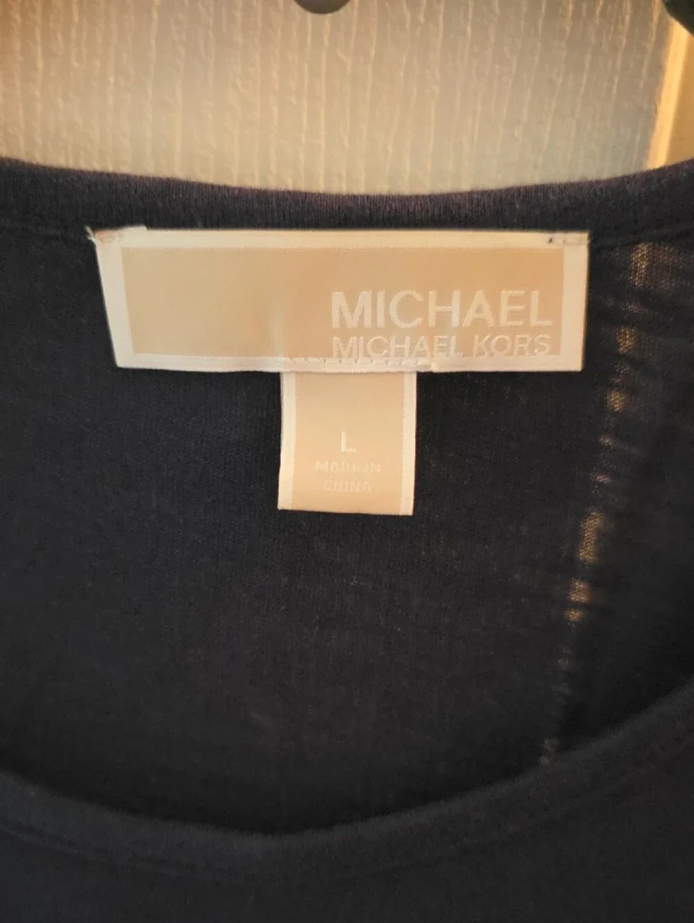 Michael Kors Navy Cold-Shoulder Tank with Hem Eyelets
